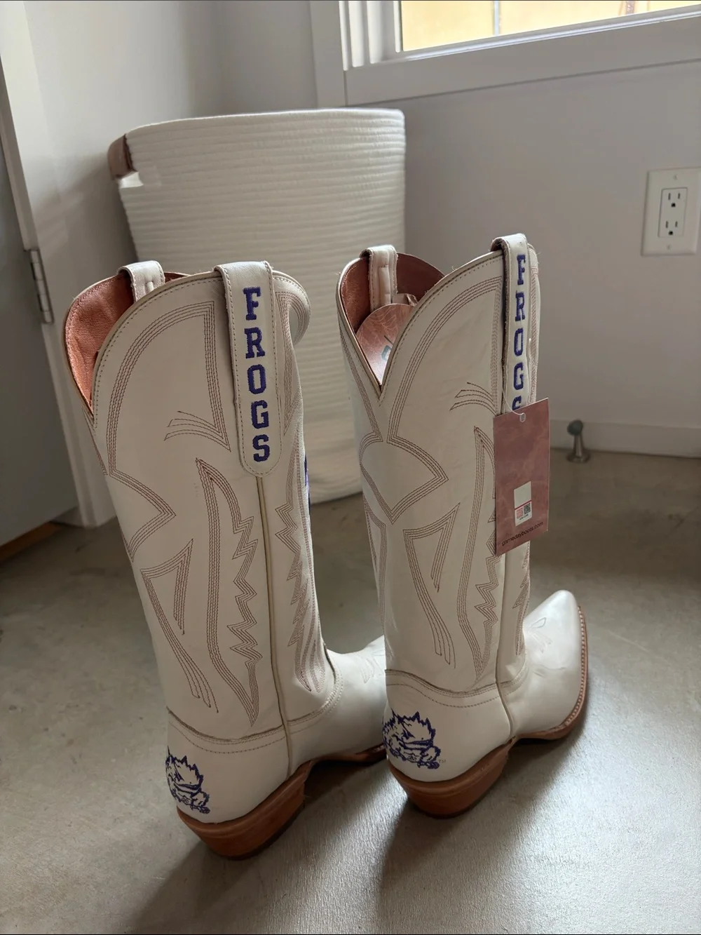 White Brand New TCU GameDay Cowboy Boots Size 9